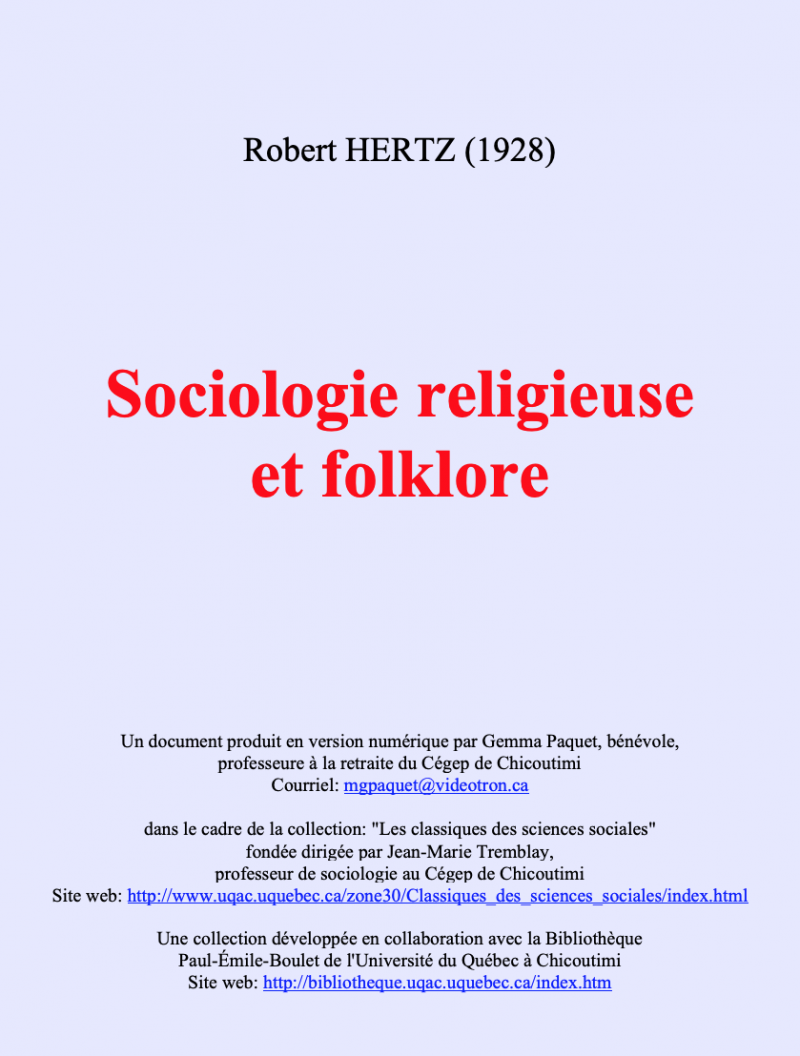 Sociologie religieuse et folklore
